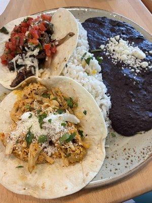 Beef Fajita Taco and Coco Connection Taco 2 Taco Plate