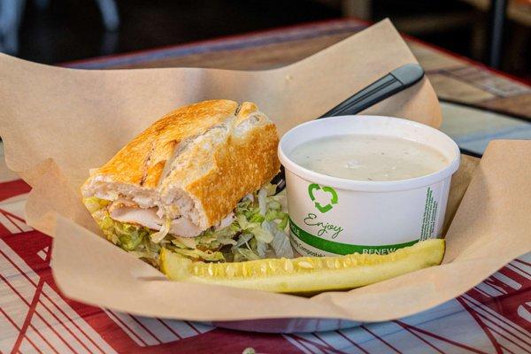 Turkey Sandwich & Clam Chowder!