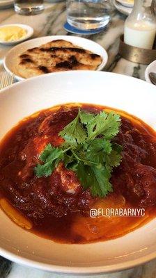 Shakshuka and sesame pita