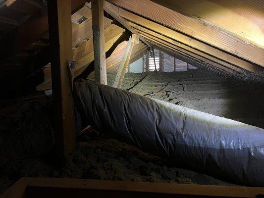 They crawled through my second floor attic to install a smart fan on that gable/vent to help air out the heat.