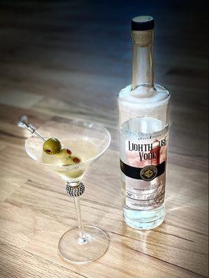 Our Lighthouse Vodka makes a very smooth martini.