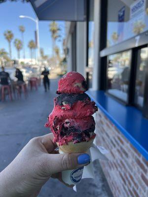 They colored their Oreo ice cream in SDSU colors to show their support! So delicious and scoops are very generous! This is a small! :)