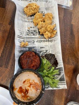 Fried oyster with chipotle ranch