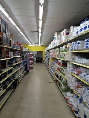 Larger paper goods and storage aisle