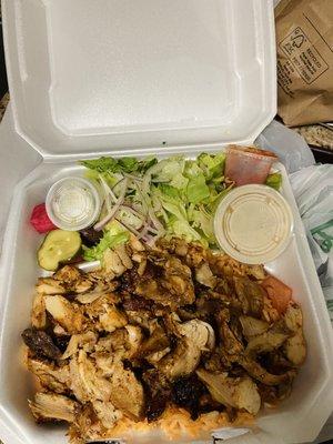 Chicken shawarma platter