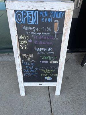 Happy hour sign