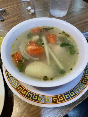 Chicken soup (side that comes with the Taquitos)