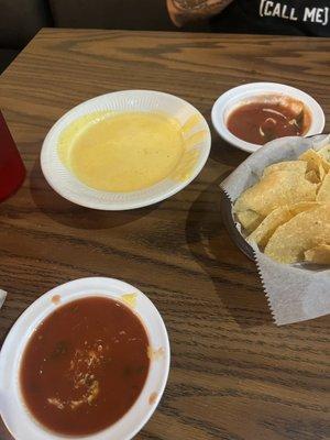 Queso and salsa