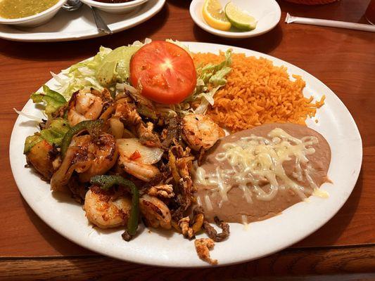 Lunch Texas fajitas.  Delicious and right amount of food for me.