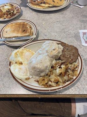 Biscuits and Gravy and egg combo