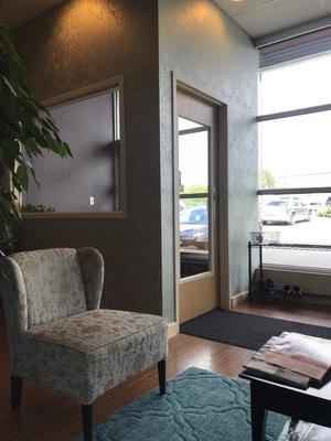 Another side of the waiting area and shoe rack- you take your shoes off before you proceed inside.