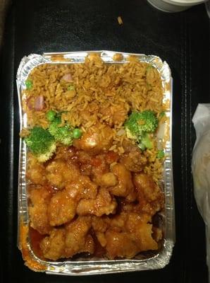 Honey chicken combination platter