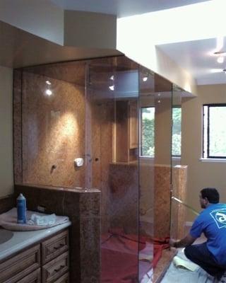 heavy glass shower installations