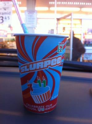 7-11 happy birthday! Thx for the free slurpee!