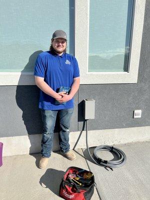 Keaton was our tech and prepped our electrical for a hot tub hookup.