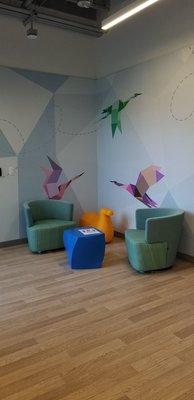 Pediatric waiting area in the 'back/hallway'