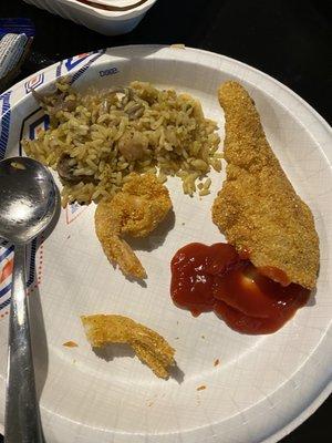 Fish filets are really disappointing. More like a fish nugget. Order for pappas is you want a real size Fried Catfish Fillet