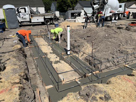 Detached garage footings