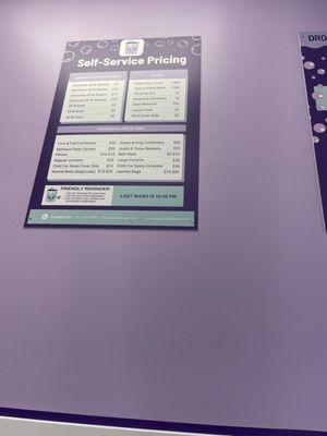 Self servicing prices