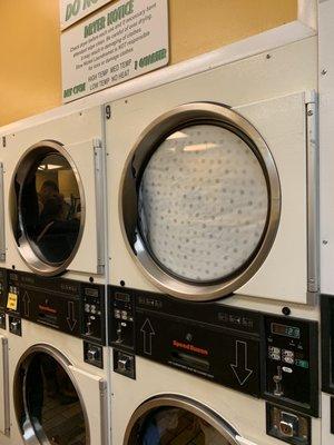 Big dryers for 25 cents per 4 minutes