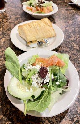 Small Greek Salads with bread