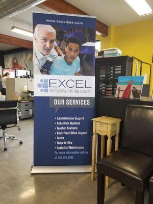 Excel's banner used at various recruitment events