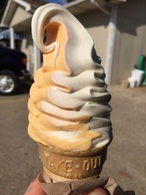 Peach twist cone. Just $1.00.