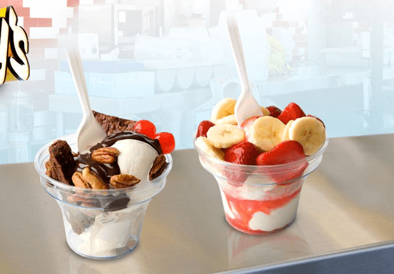 Local favorites; Brownie Sundae & Strawana