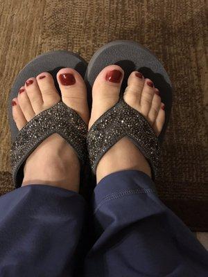 My pedicure done by Christina- I live to see my feet & toes so pretty