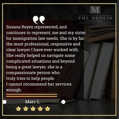 The Medlin Law Firm Immigration In Fort Worth Testimonial Marc L.