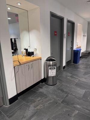 Vanity area and individual showers