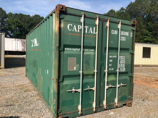 Used 20' shipping container. Just right for secure storage.