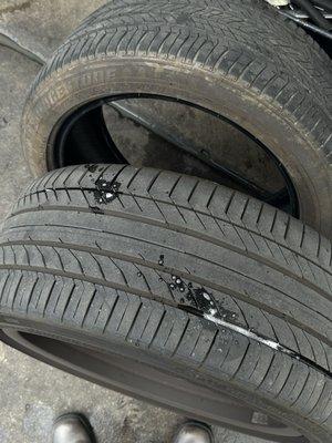 Nail in tire