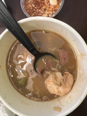 Gumbo with plenty of fresh shrimp.