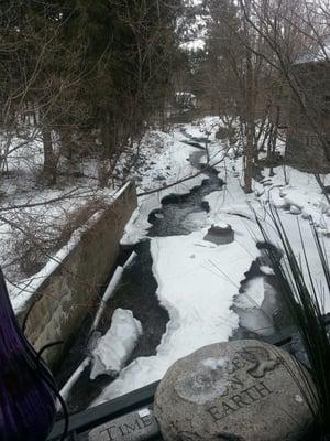 The creek in the back of the store