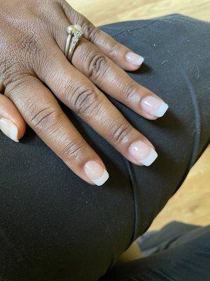 Solar nails on natural nails. Tech: Nicki