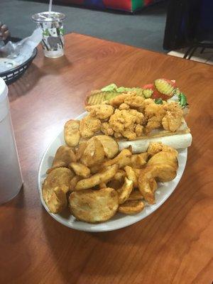 Shrimp Poboy and Fries