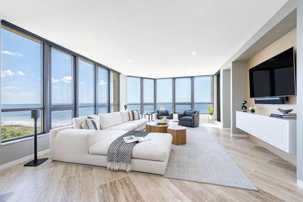 Luxury Ocean-view Livingroom - Peters Builders