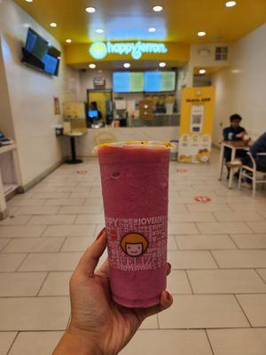 dragon fruit yakult smoothie with half sweetness for $6.50