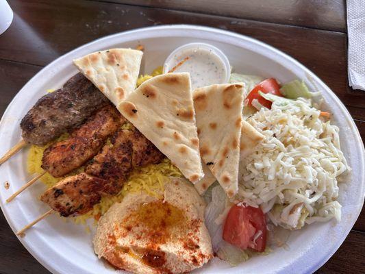 Beef & Chicken Kabob Plate