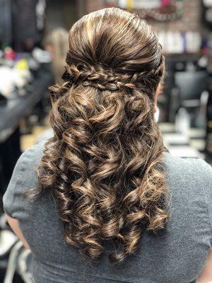 The back ,Curls and braids