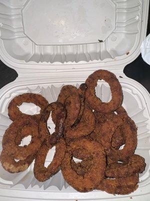 Burnt onion rings