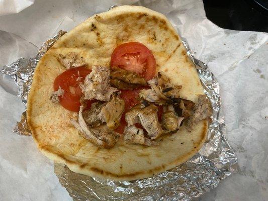 Chicken Souvlaki & Pita Sandwich- double chicken...??? Thumbs down!