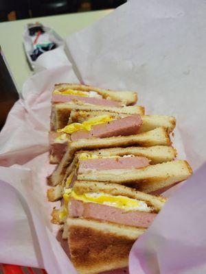 Spam & egg sandwich