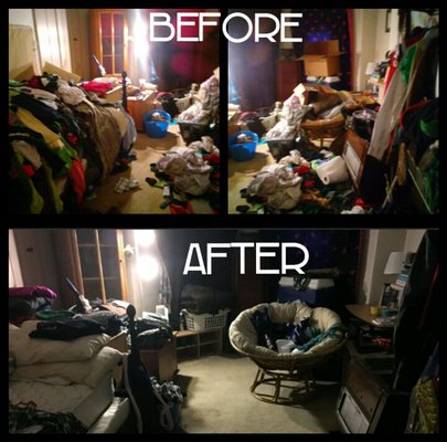 This room needed alot of help. Gemini got it organized & made it a liveable space again.