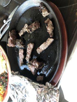 Steak fajitas with no peppers... $15