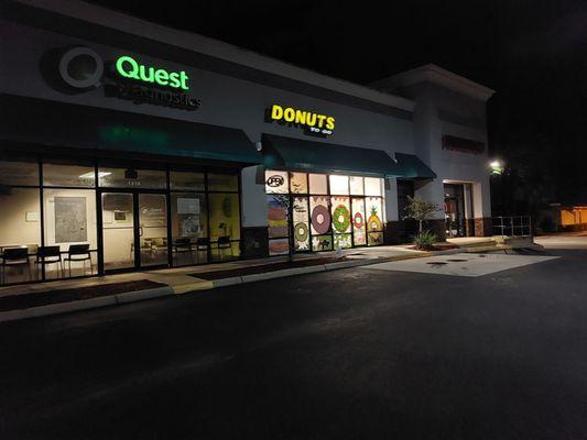 Right next to the the Quest, perfect spot for a Donut shop ;)