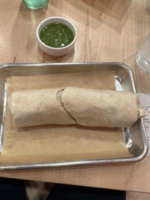 Burrito had zero flavor of not for the side "salsa"