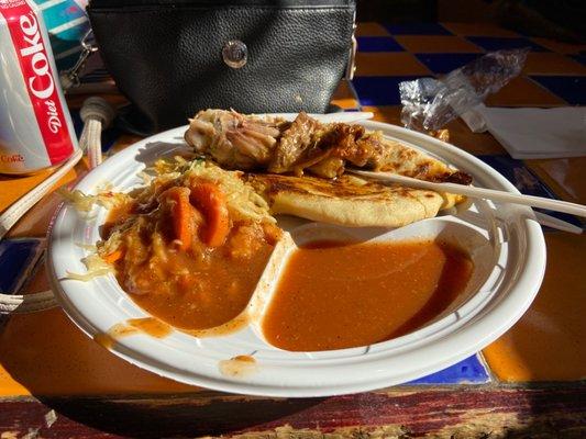 Chicken and pupusas