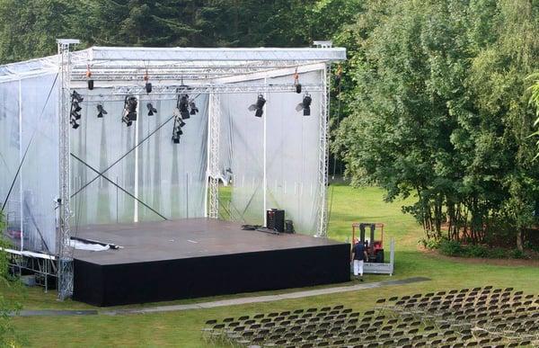 Outdoor stage with cover